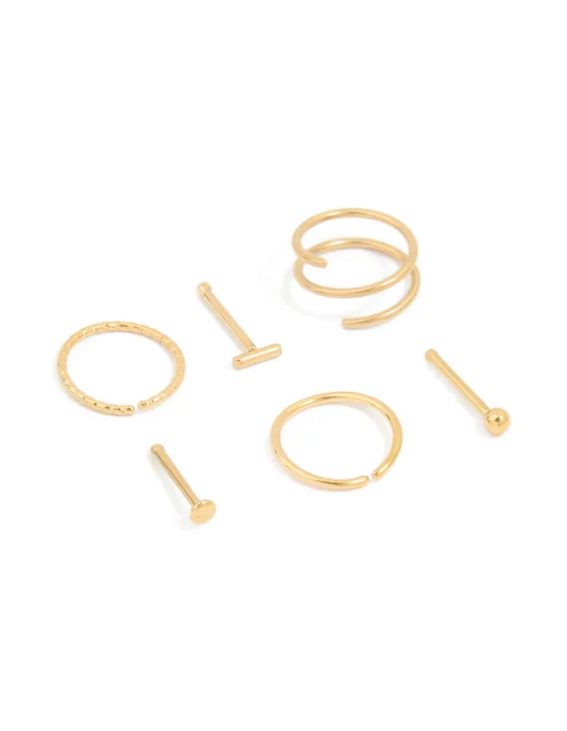 Surgical Steel Nose Stud & Ring Piercing Pack sold by lovisa