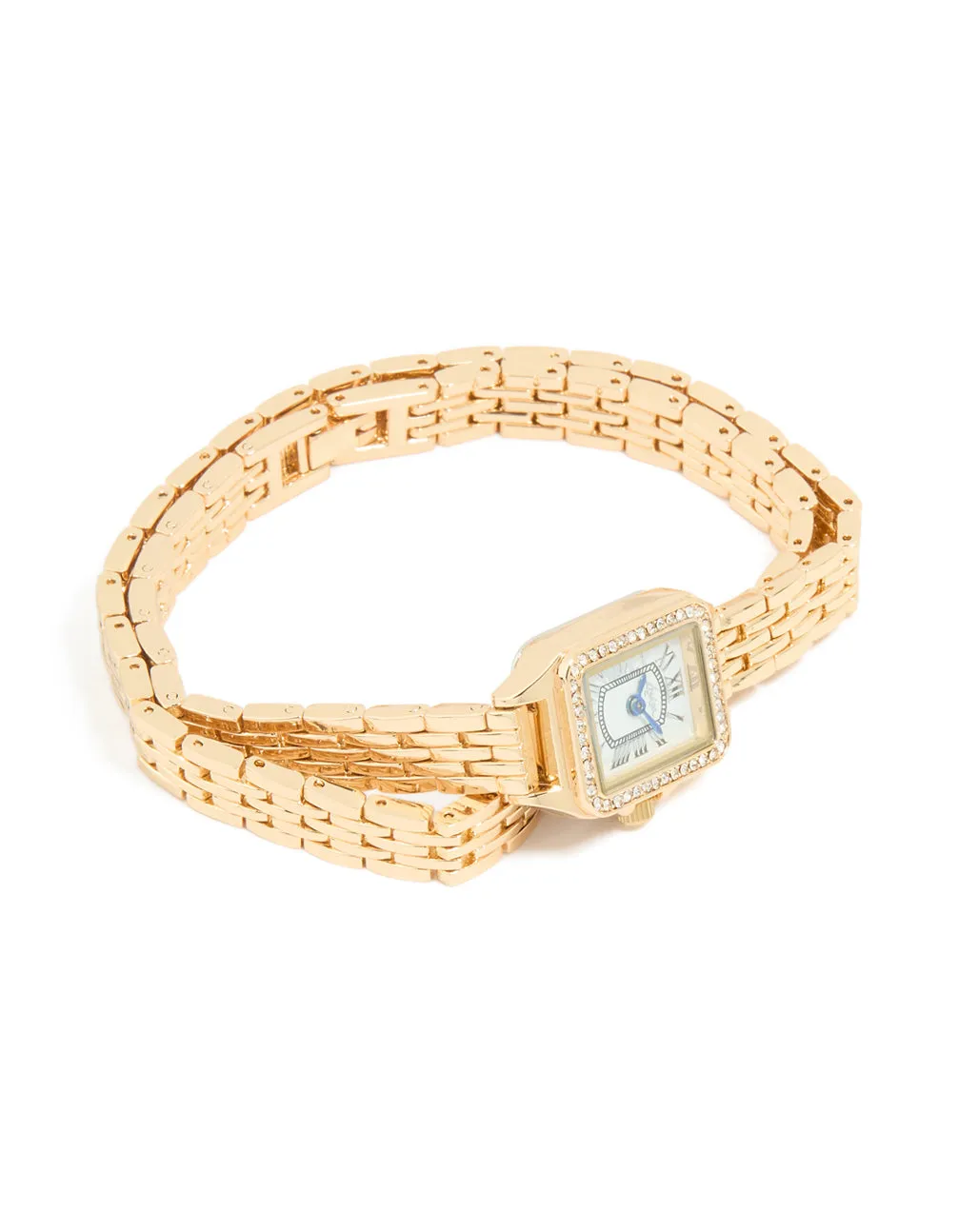 Gold Diamante Mini Double Strap Watch sold by lovisa product image thumbnail 2