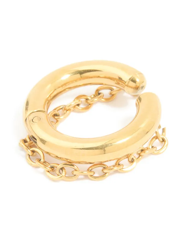 Gold Plated Single Chain Ear Cuff sold by lovisa