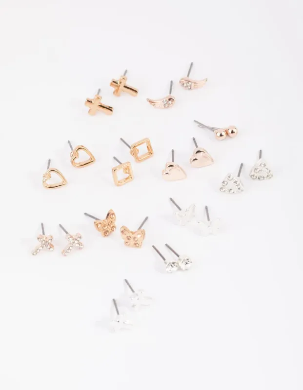 Mixed Metal Trendy Stud Earring 12-Pack sold by lovisa