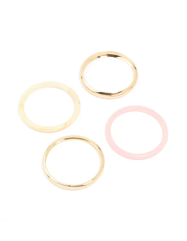 Acrylic & Gold Bangles 4-Pack sold by lovisa