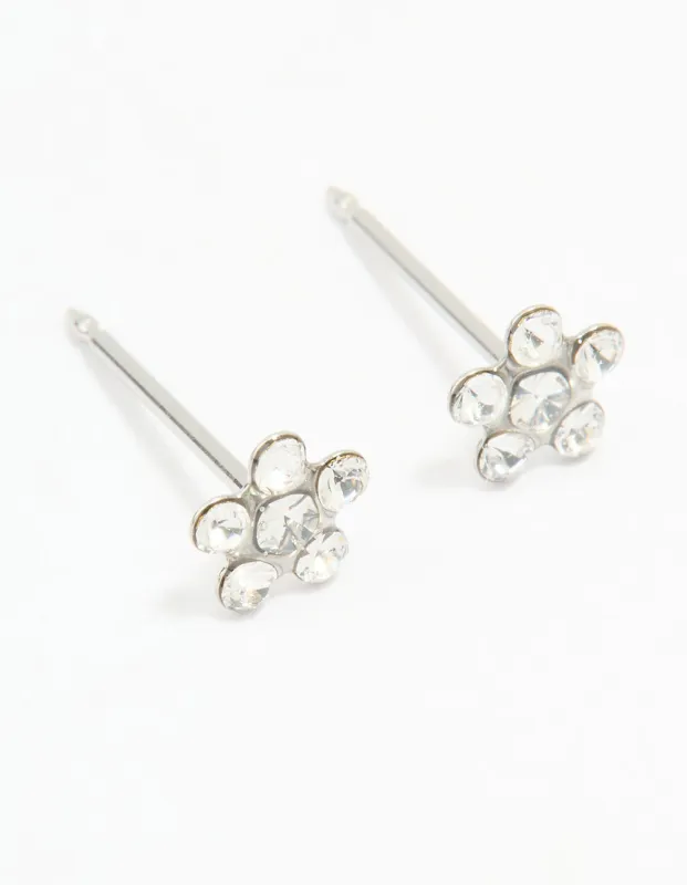 Surgical Stainless Steel Cubic Zirconia Daisy Piercing Stud sold by lovisa