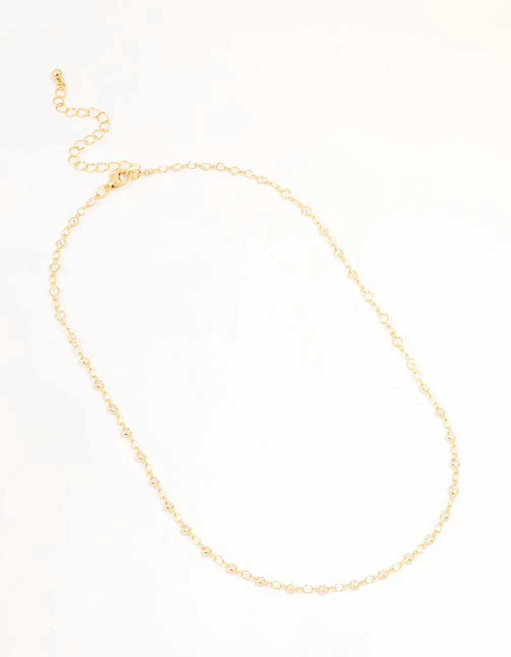 Gold Plated Station Flat Crystal Necklace sold by lovisa product image thumbnail 2