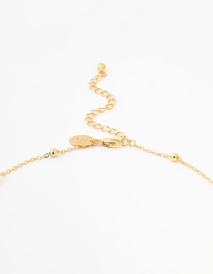 Gold Plated Alternating Pearl & Ball Y Necklace sold by lovisa product image thumbnail 3