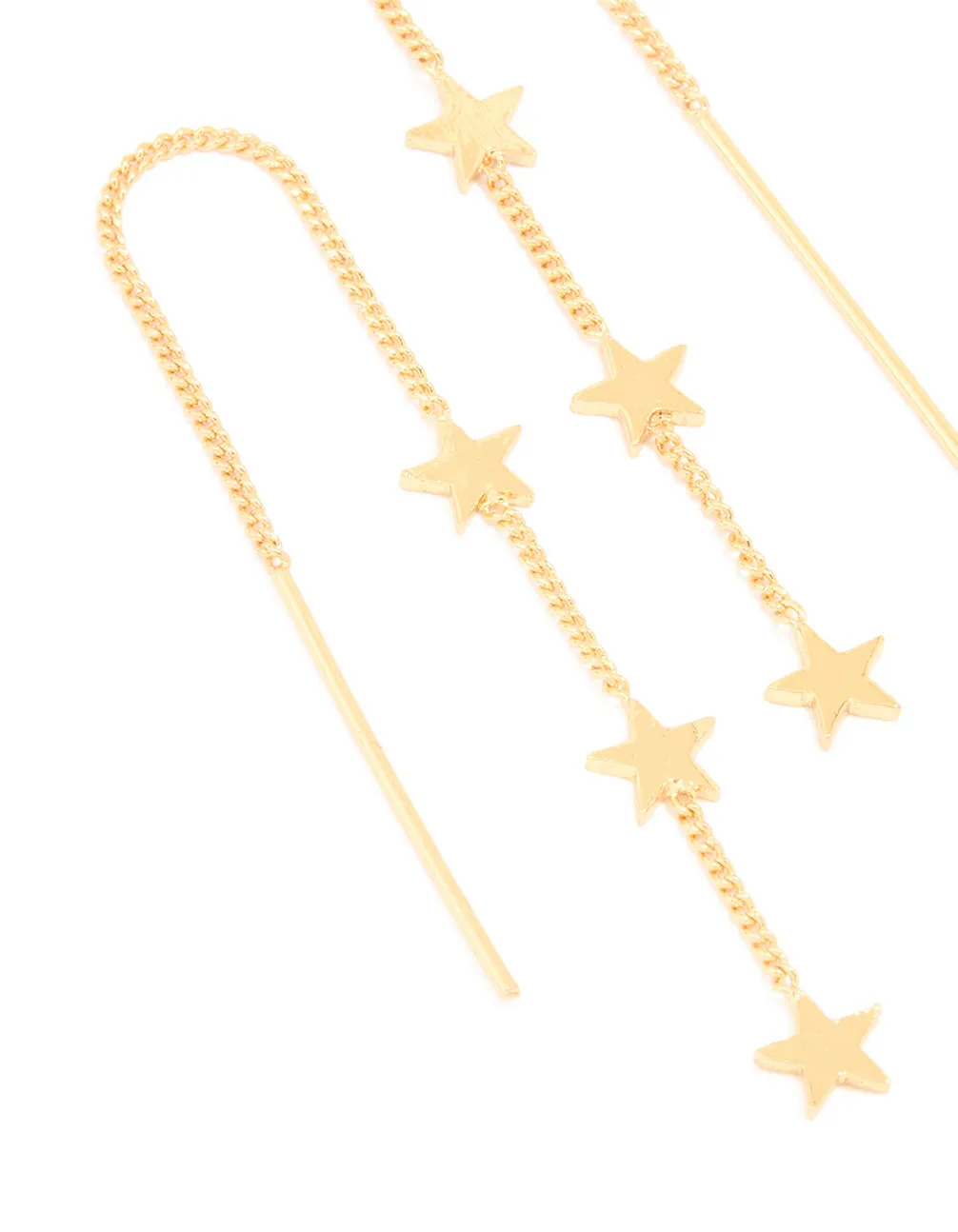 Gold Plated Triple Star Thread Through Earrings sold by lovisa product image thumbnail 2