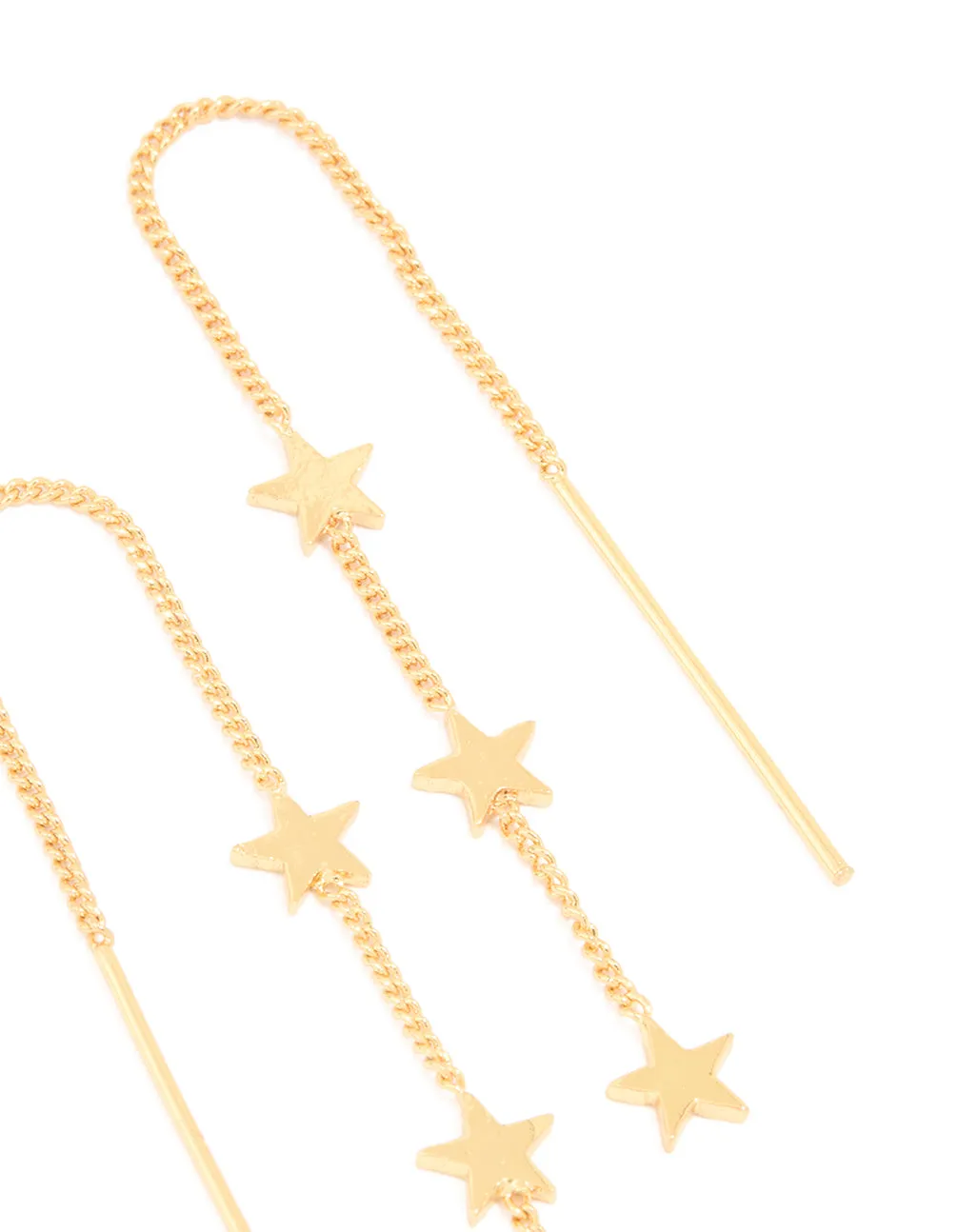 Gold Plated Triple Star Thread Through Earrings sold by lovisa product image thumbnail 3