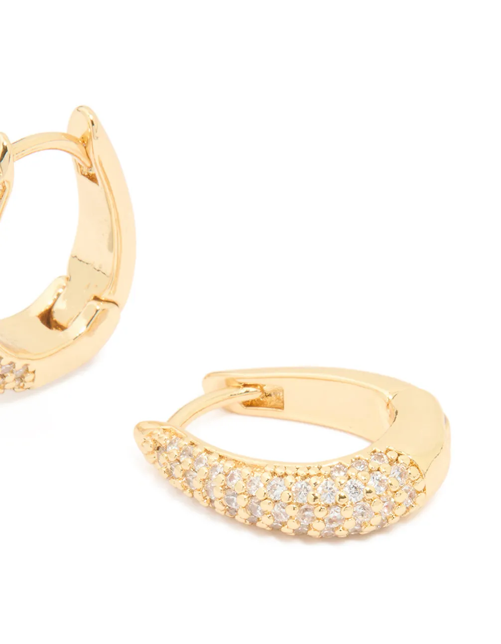 Gold Plated Cubic Zirconia Pavé Oval Hoop Earrings sold by lovisa product image thumbnail 3