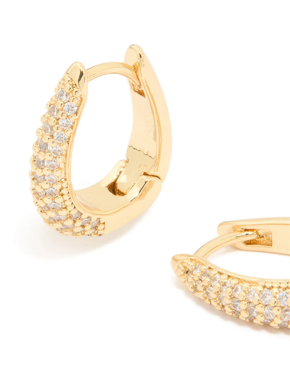Gold Plated Cubic Zirconia Pavé Oval Hoop Earrings sold by lovisa product image thumbnail 2