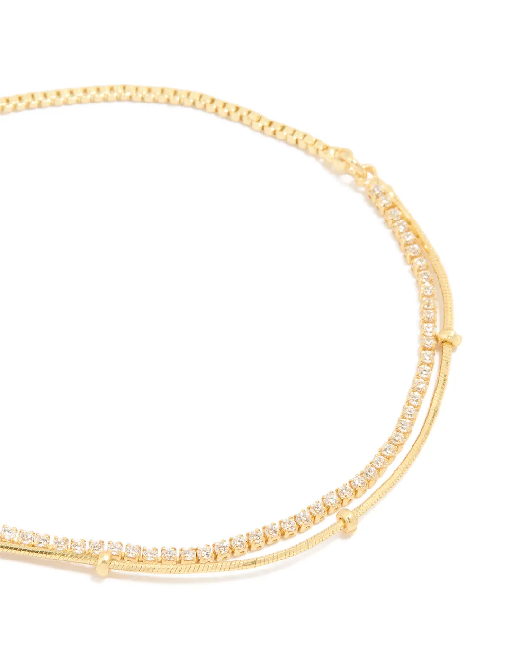 Gold Plated Cubic Zirconia Layered Toggle Bracelet sold by lovisa product image thumbnail 2