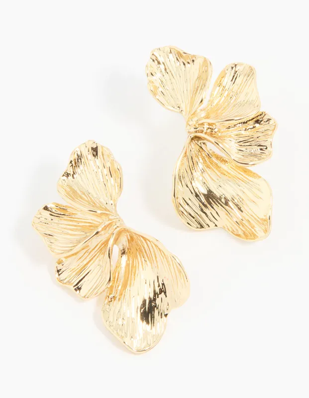 Gold Plated Leaf Stud Earrings sold by lovisa