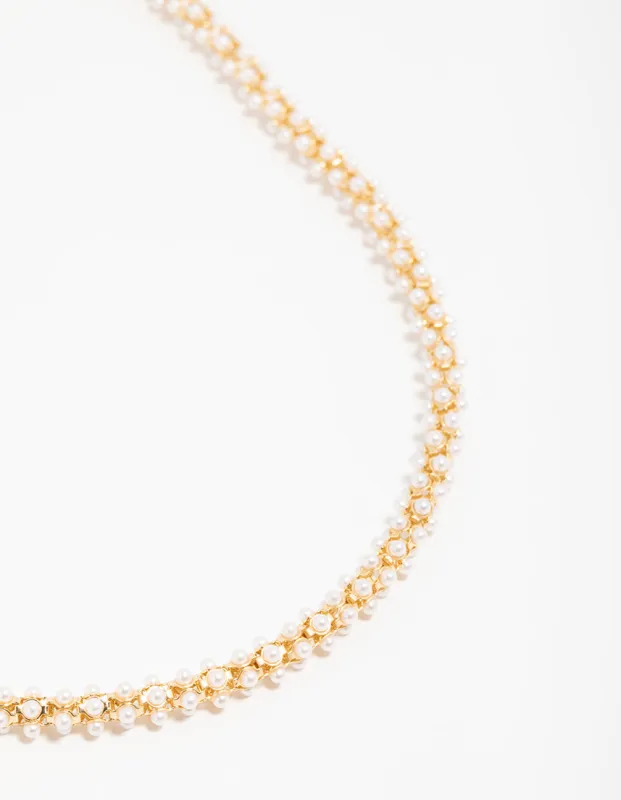 Gold Plated Pearl Fireball Bracelet sold by lovisa