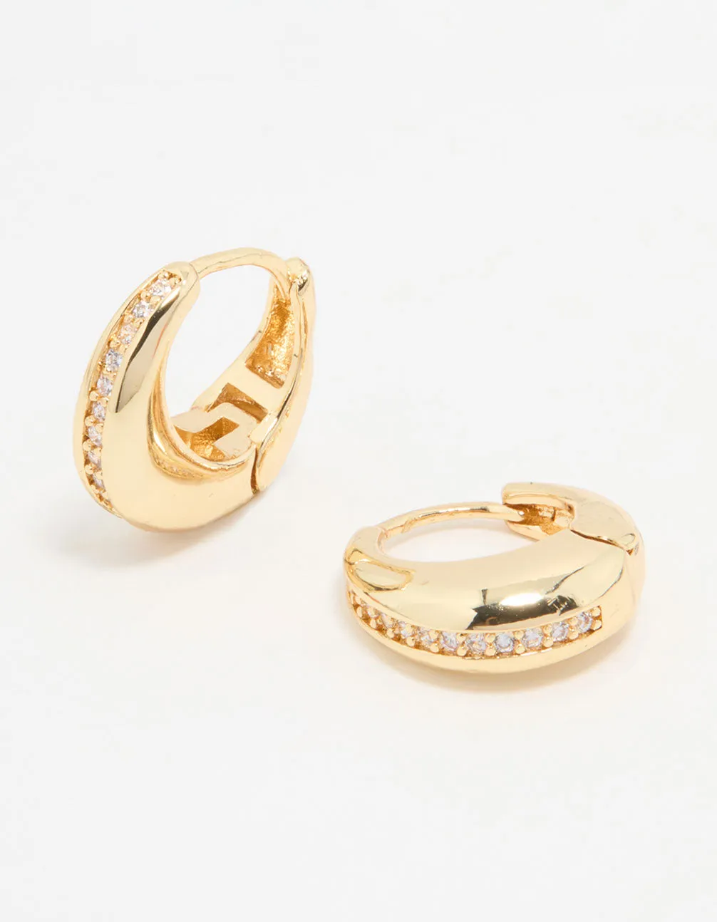 Gold Plated Cubic Zirconia Teardrop Hoop Earrings sold by lovisa