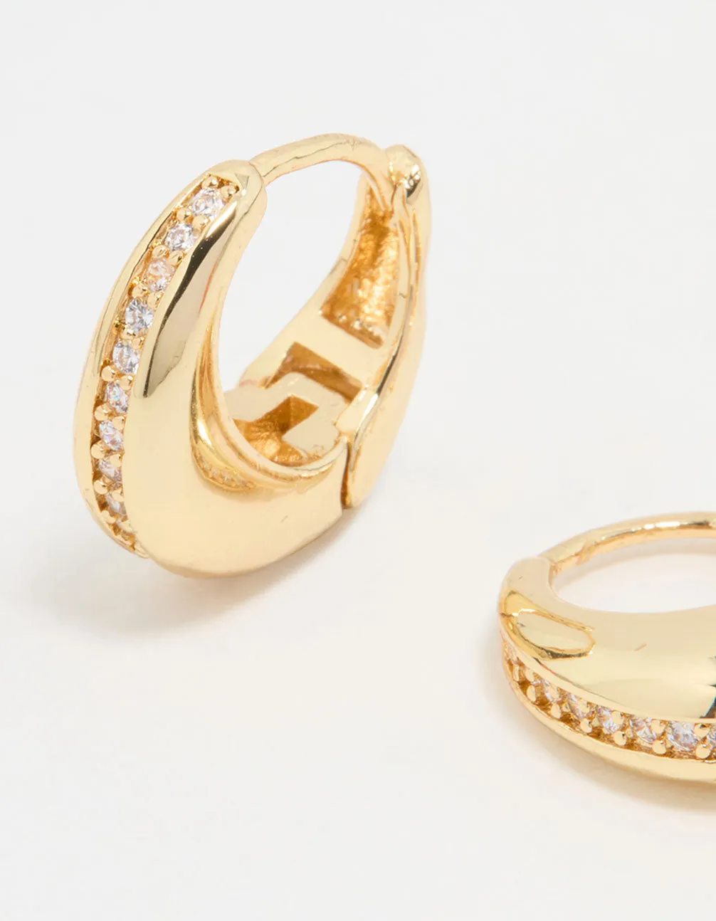 Gold Plated Cubic Zirconia Teardrop Hoop Earrings sold by lovisa product image thumbnail 4