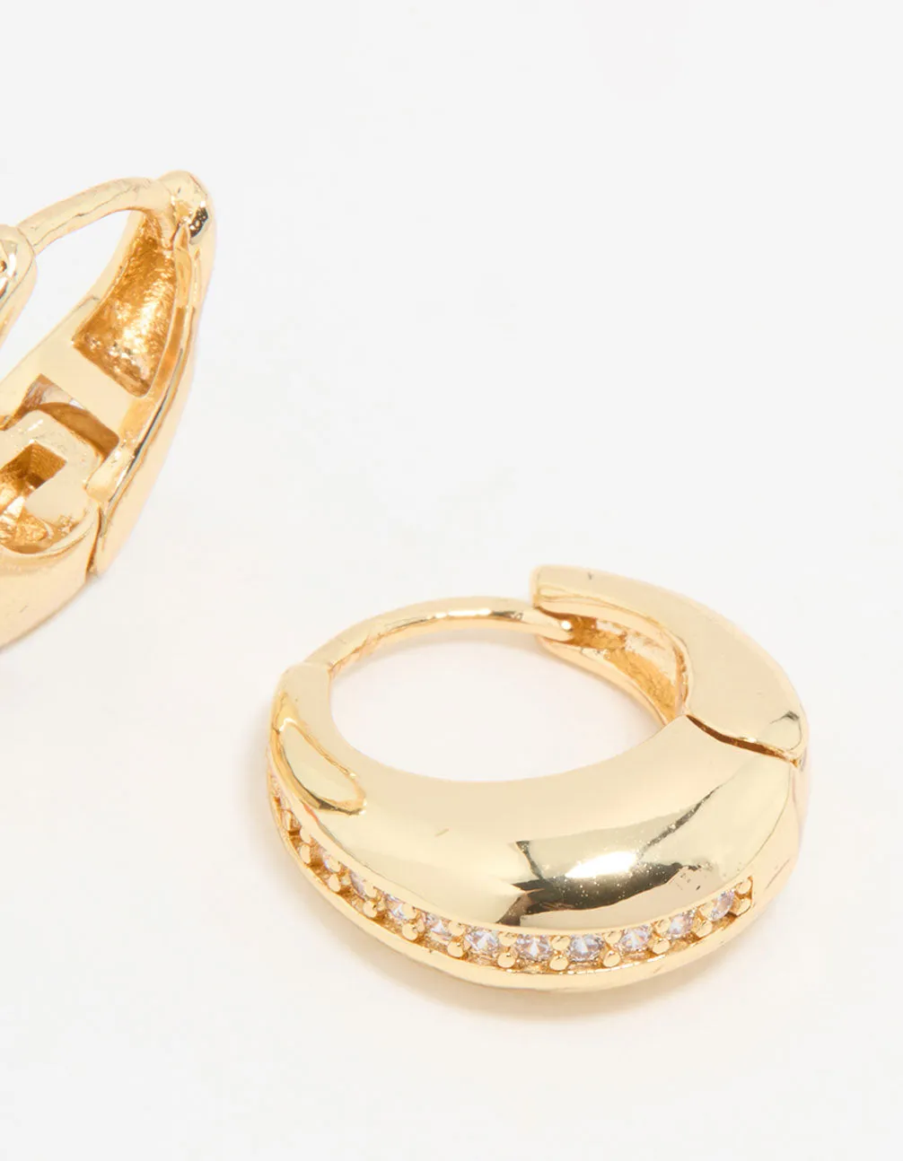 Gold Plated Cubic Zirconia Teardrop Hoop Earrings sold by lovisa product image thumbnail 5