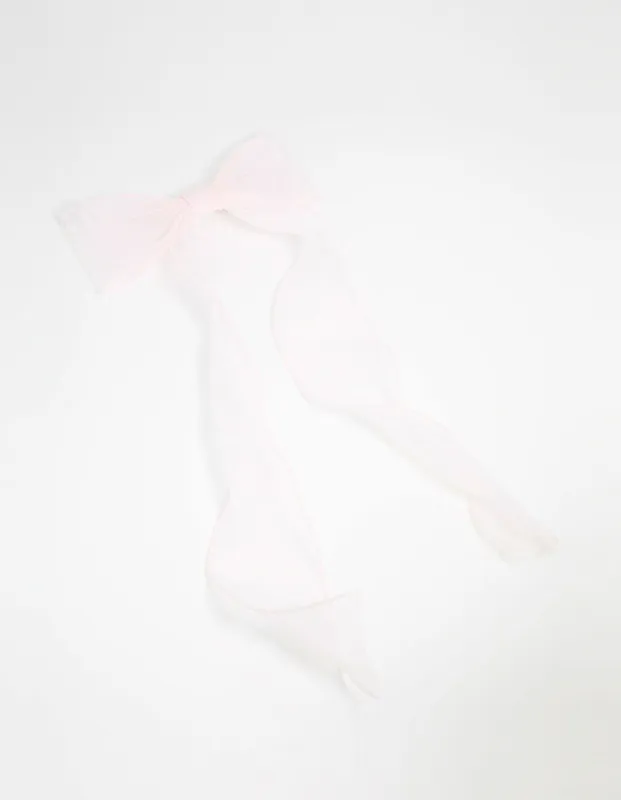 Pink Organza Fabric Curl Bow Hair Clip sold by lovisa