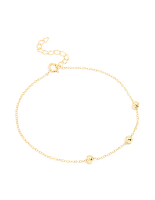 Gold Plated Sterling Silver Station Chain Bracelet sold by lovisa