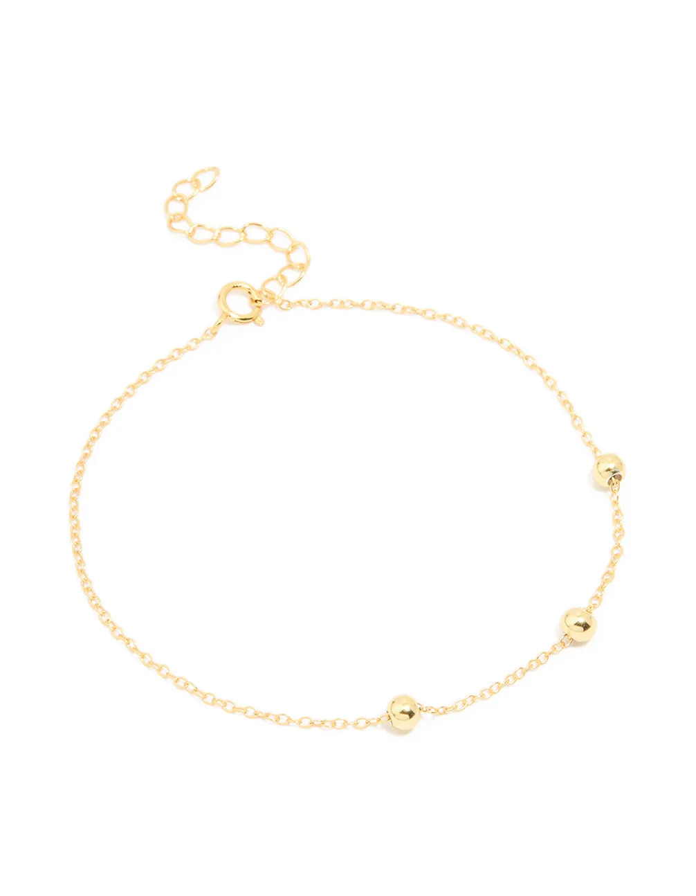 Gold Plated Sterling Silver Station Chain Bracelet sold by lovisa