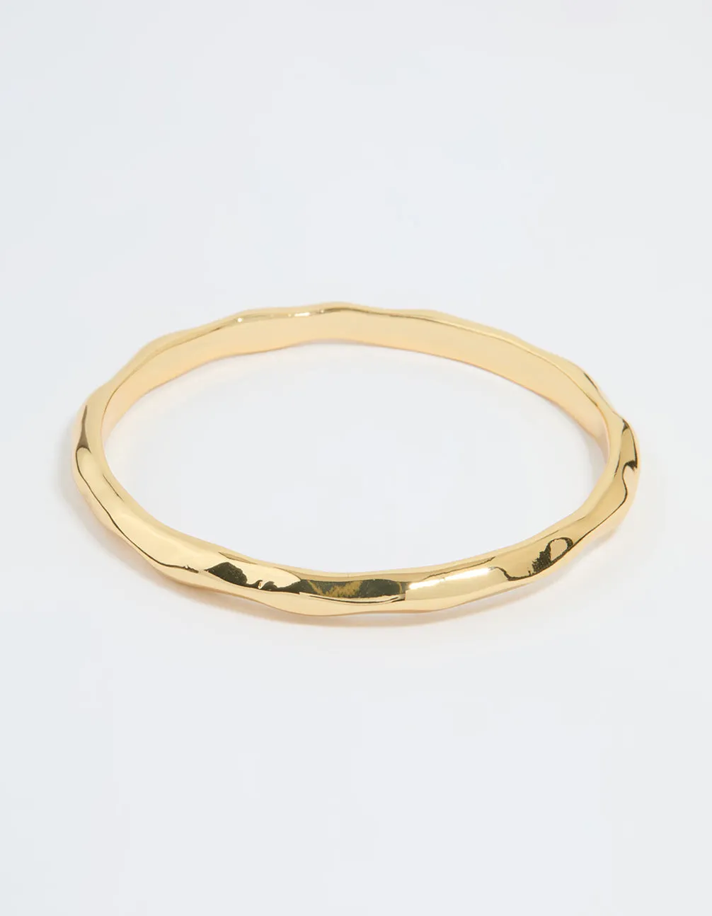 Gold Plated Molten Wavy Bangle sold by lovisa
