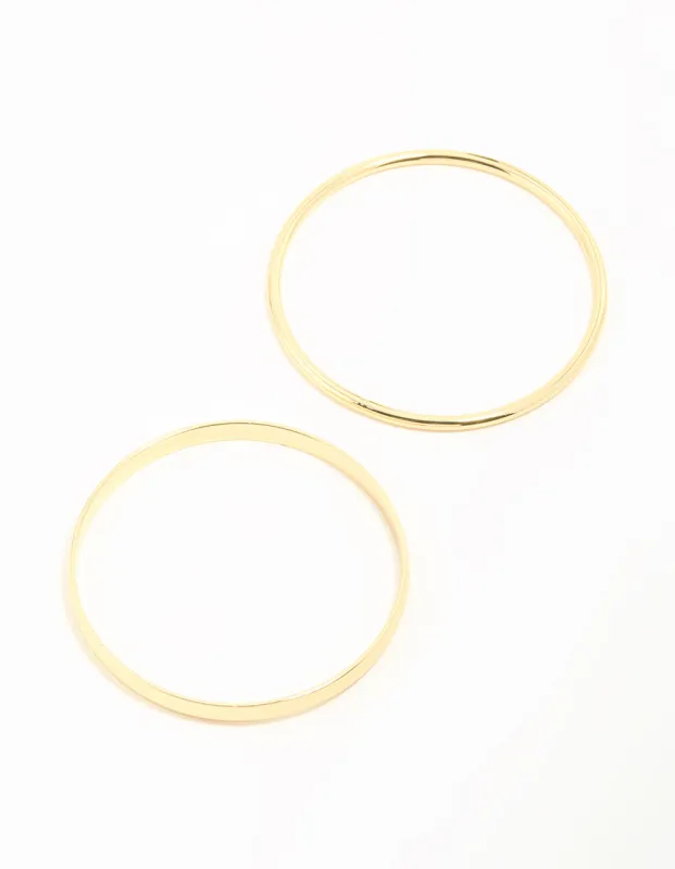 Gold Plated Smooth Bangles 2-Pack sold by lovisa