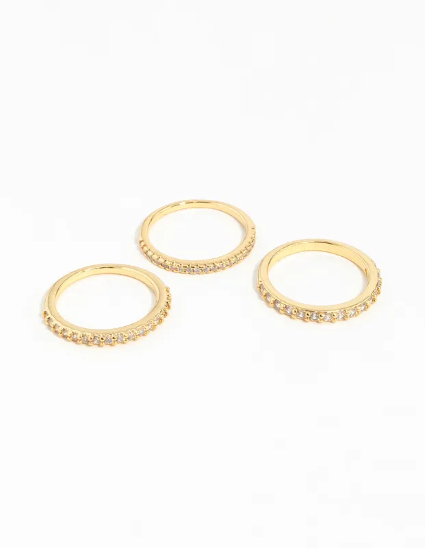 Silver Cubic Zirconia Fine Ring Stack sold by lovisa