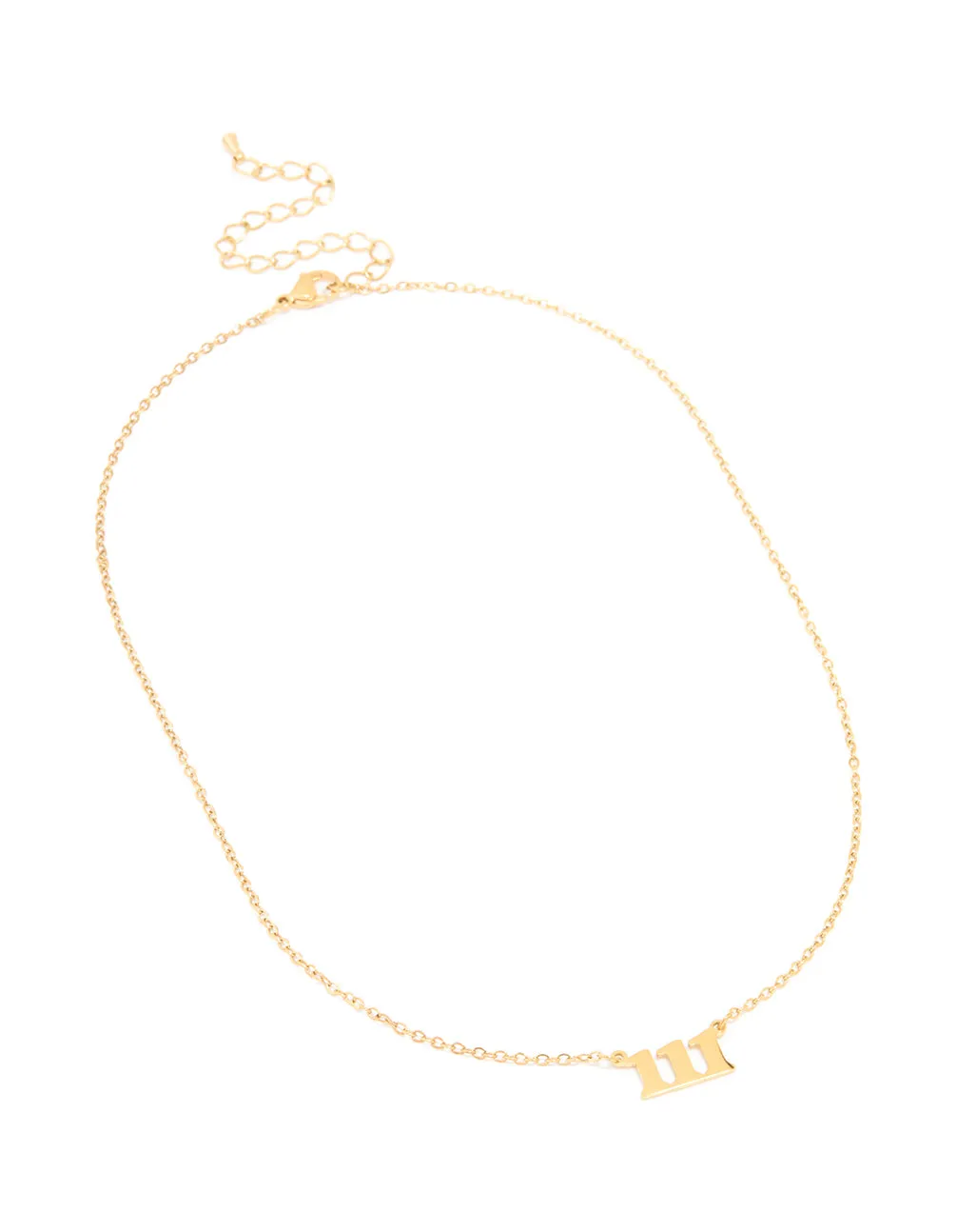 Waterproof Gold Plated Stainless Steel Angel Number 111 Necklace sold by lovisa product image thumbnail 2