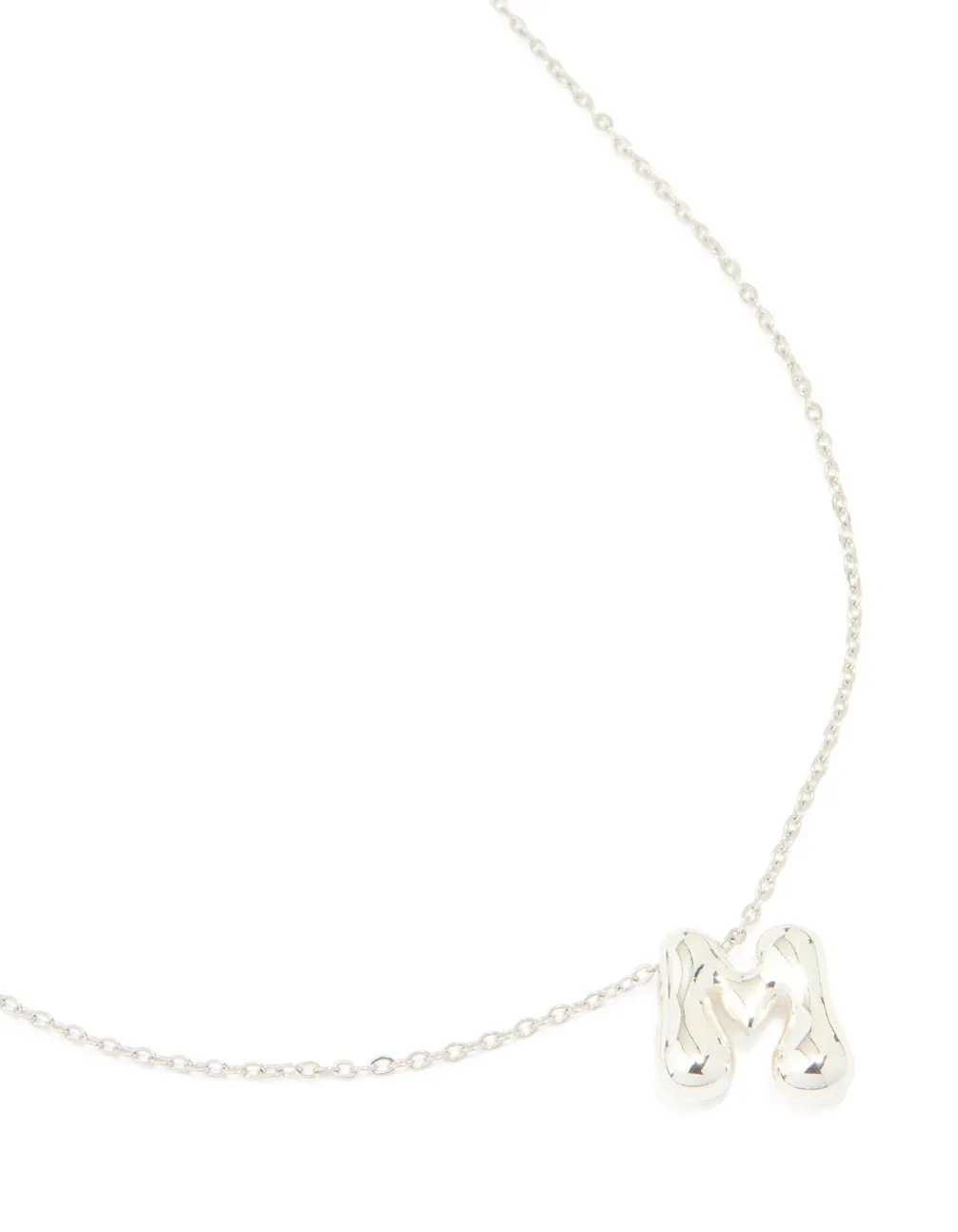 Waterproof Stainless Steel Large Bubble Letter M Necklace sold by lovisa