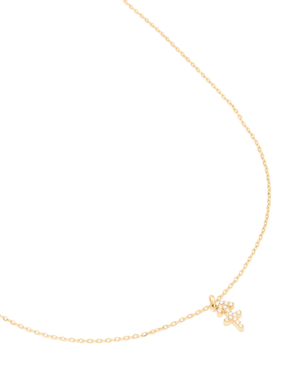 Waterproof Gold Plated Stainless Steel Cubic Zirconia Sagittarius Necklace sold by lovisa