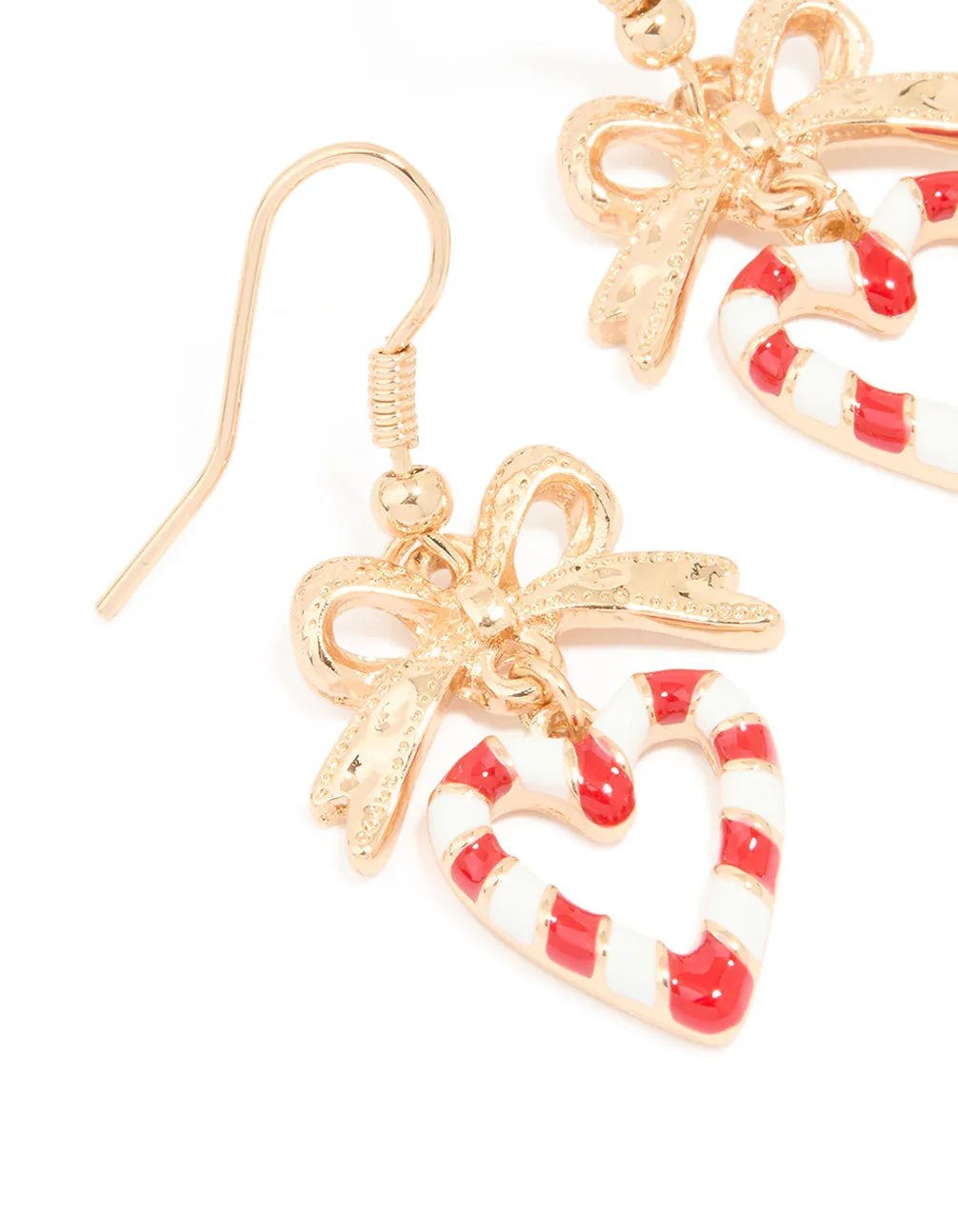 Gold Candy Cane Heart Earrings sold by lovisa product image thumbnail 2