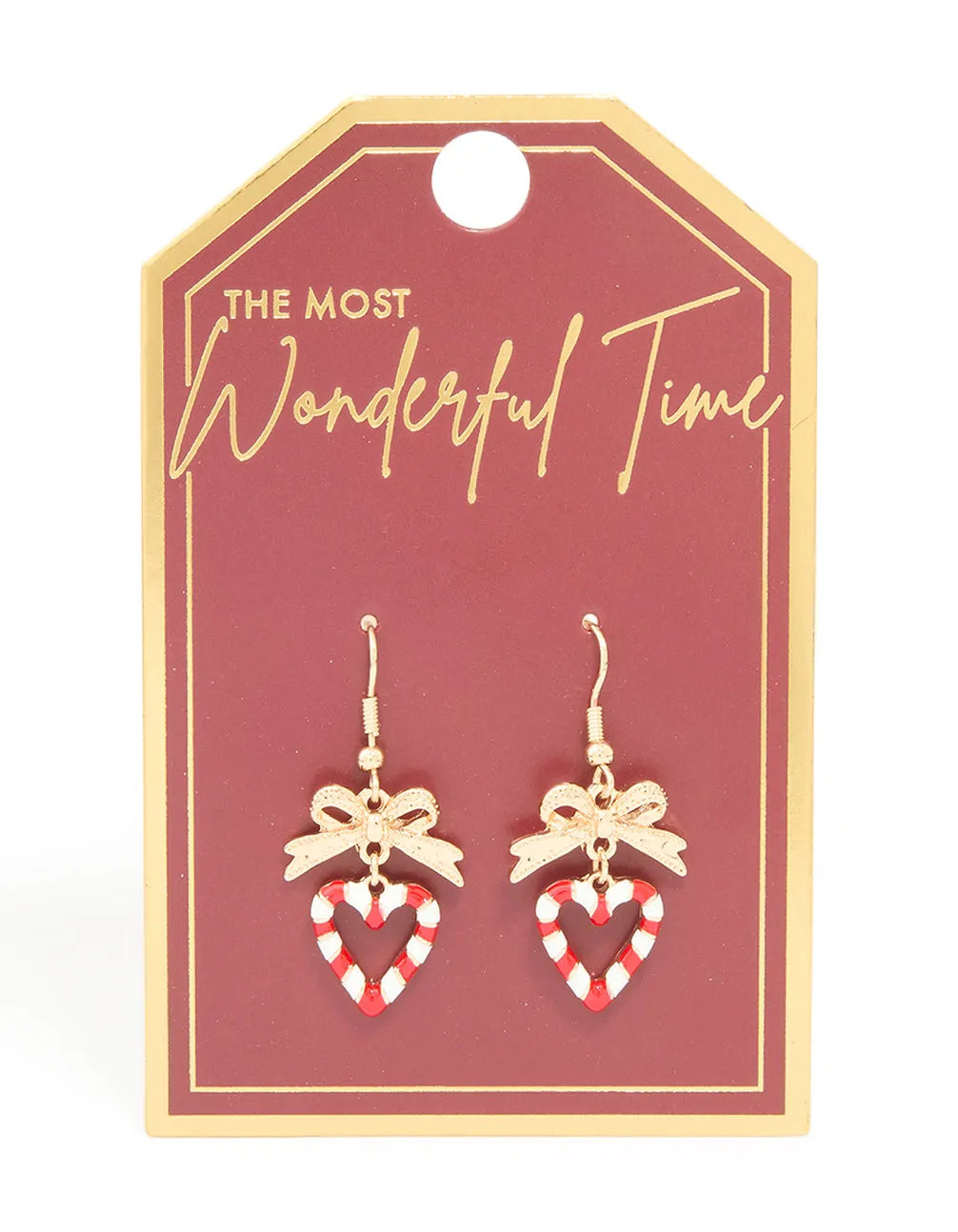 Gold Candy Cane Heart Earrings sold by lovisa product image thumbnail 3
