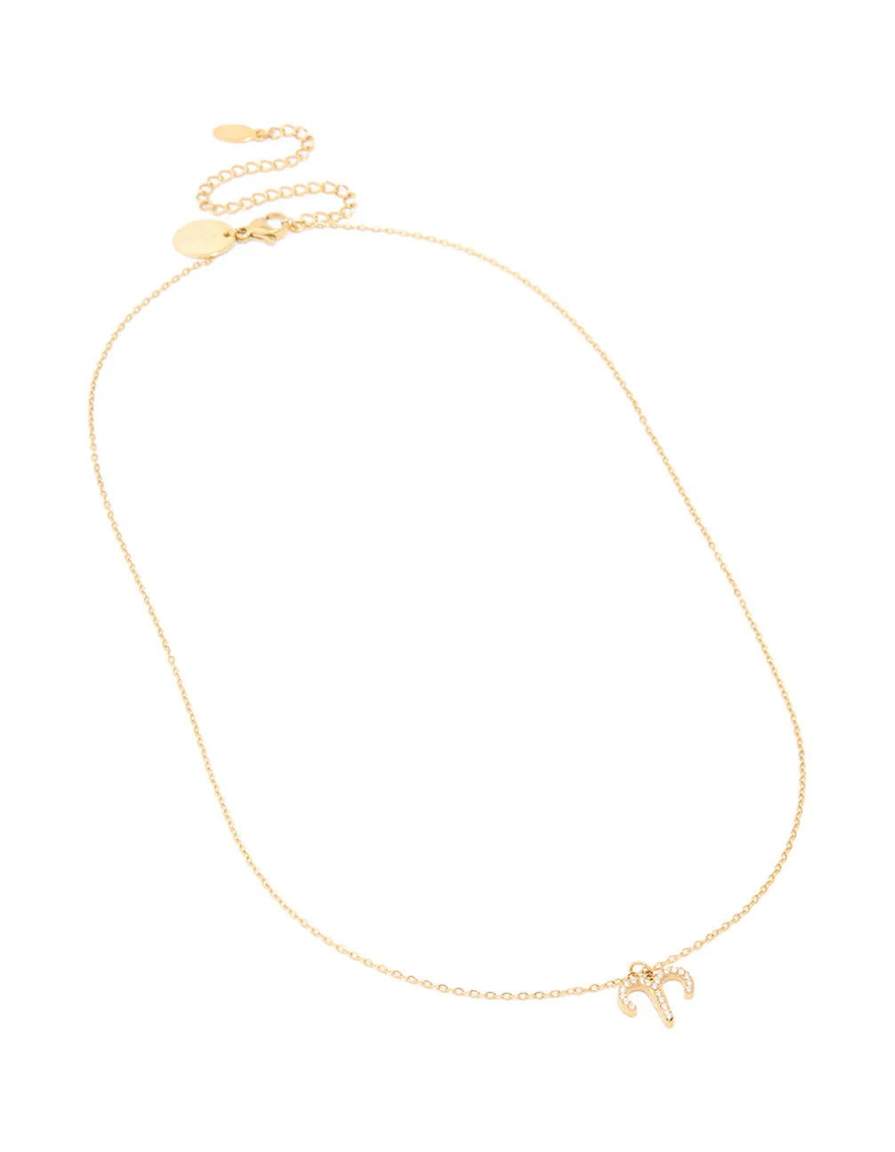 Waterproof Gold Plated Stainless Steel Cubic Zirconia Aries Zodiac Sign Necklace sold by lovisa product image thumbnail 2