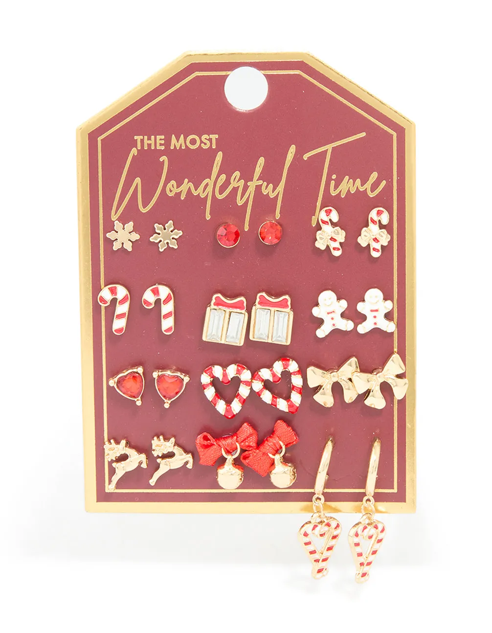 Gold Candy Cane Heart & Present Earrings 12-Pack sold by lovisa product image thumbnail 3