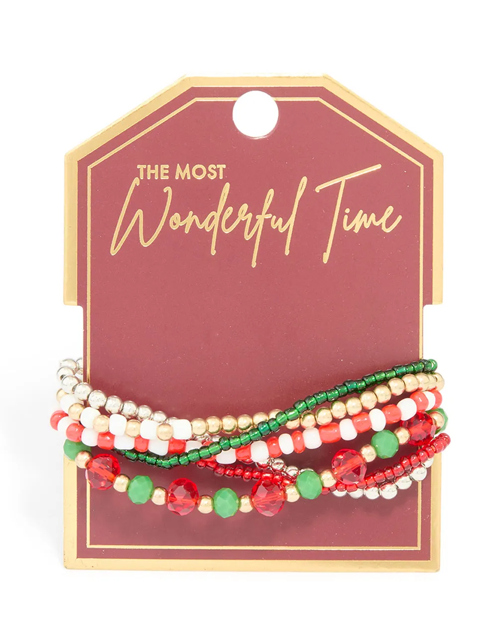 Multicoloured Beaded Festive Stretch Bracelets 5-Pack sold by lovisa product image thumbnail 3