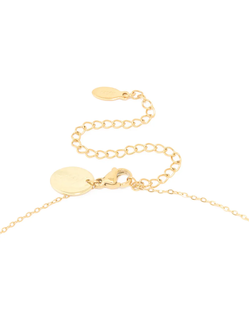 Waterproof Gold Plated Stainless Steel Cubic Zirconia Leo Necklace sold by lovisa product image thumbnail 3