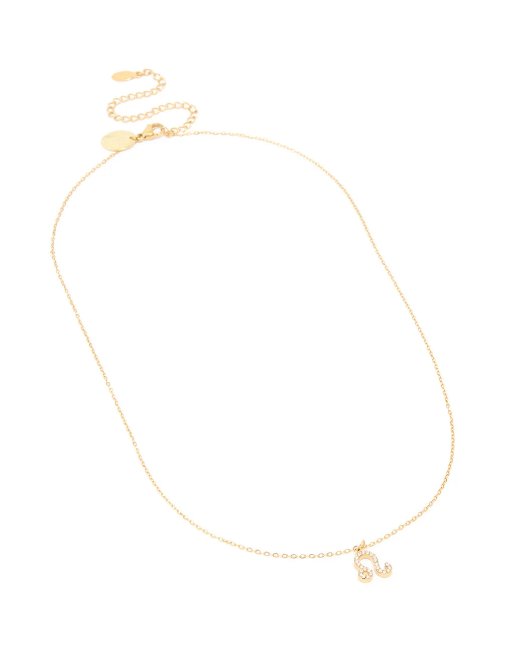 Waterproof Gold Plated Stainless Steel Cubic Zirconia Leo Necklace sold by lovisa product image thumbnail 2