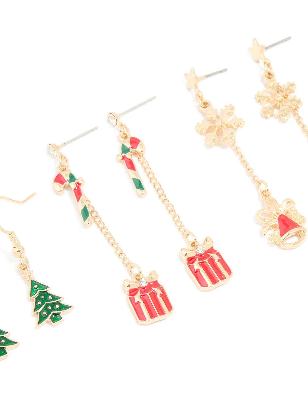 Gold Bell & Present Chain Earrings 3 Pack sold by lovisa product image thumbnail 2