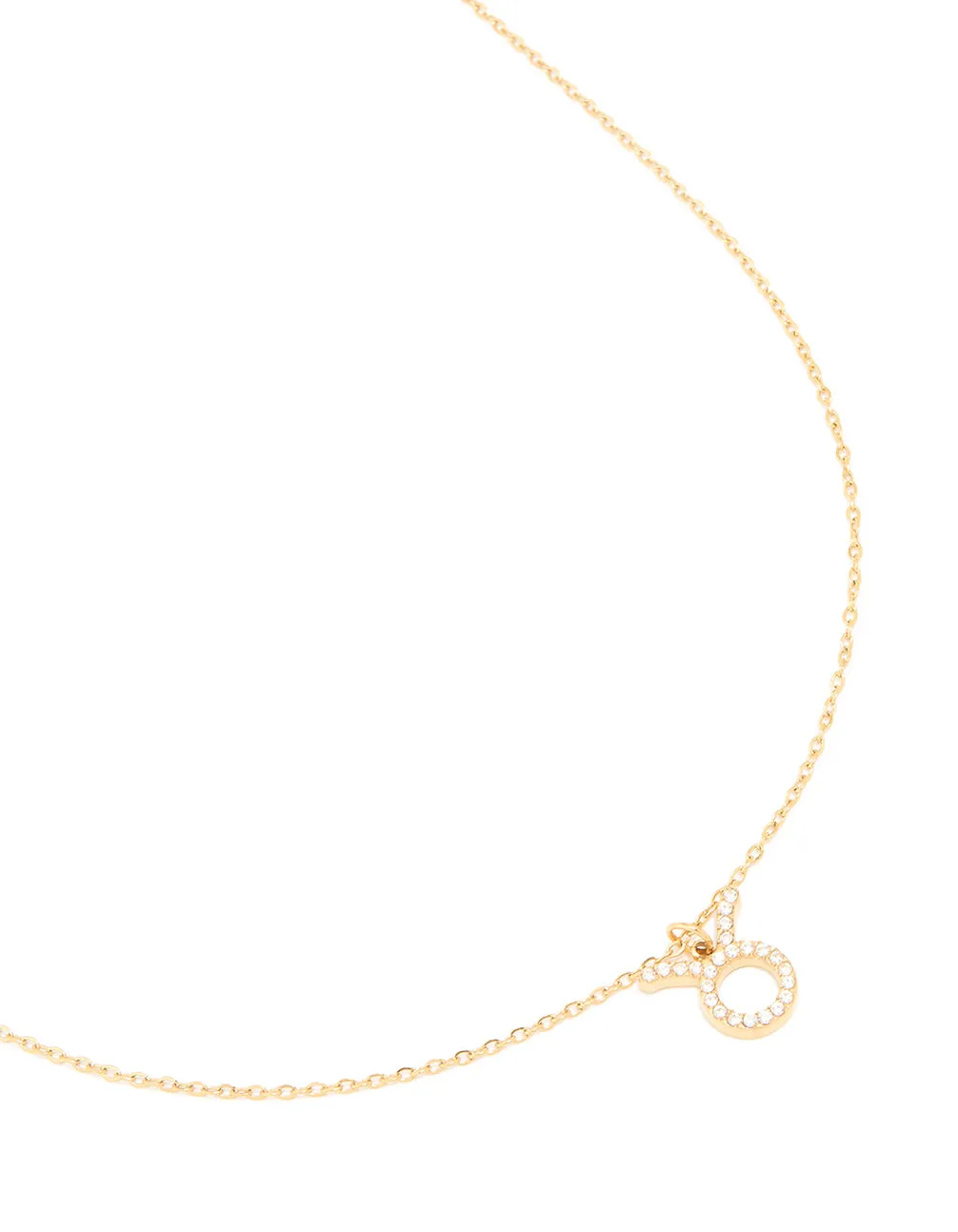 Waterproof Gold Plated Stainless Steel Cubic Zirconia Taurus Zodiac Sign Necklace sold by lovisa