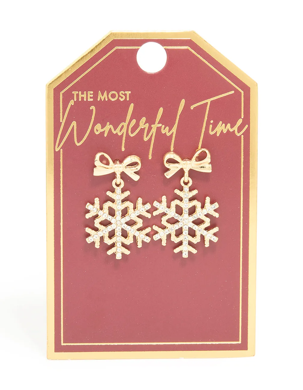 Gold Diamante Bow Snowflake Earrings sold by lovisa product image thumbnail 3