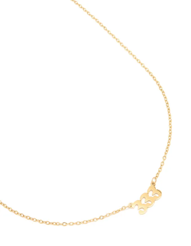 Waterproof Gold Plated Stainless Steel Angel Number 333 Necklace sold by lovisa