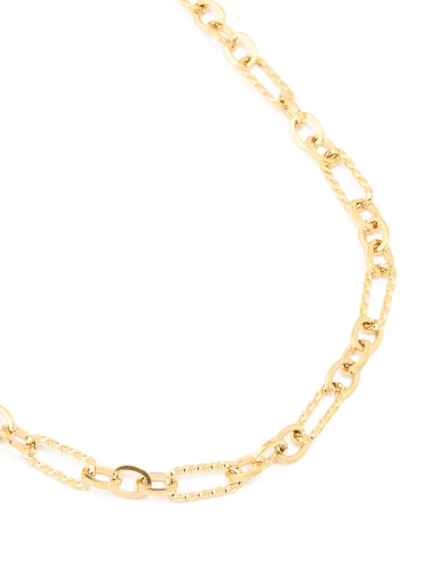 Waterproof Gold Plated Stainless Steel Multi-Link Chain Necklace sold by lovisa