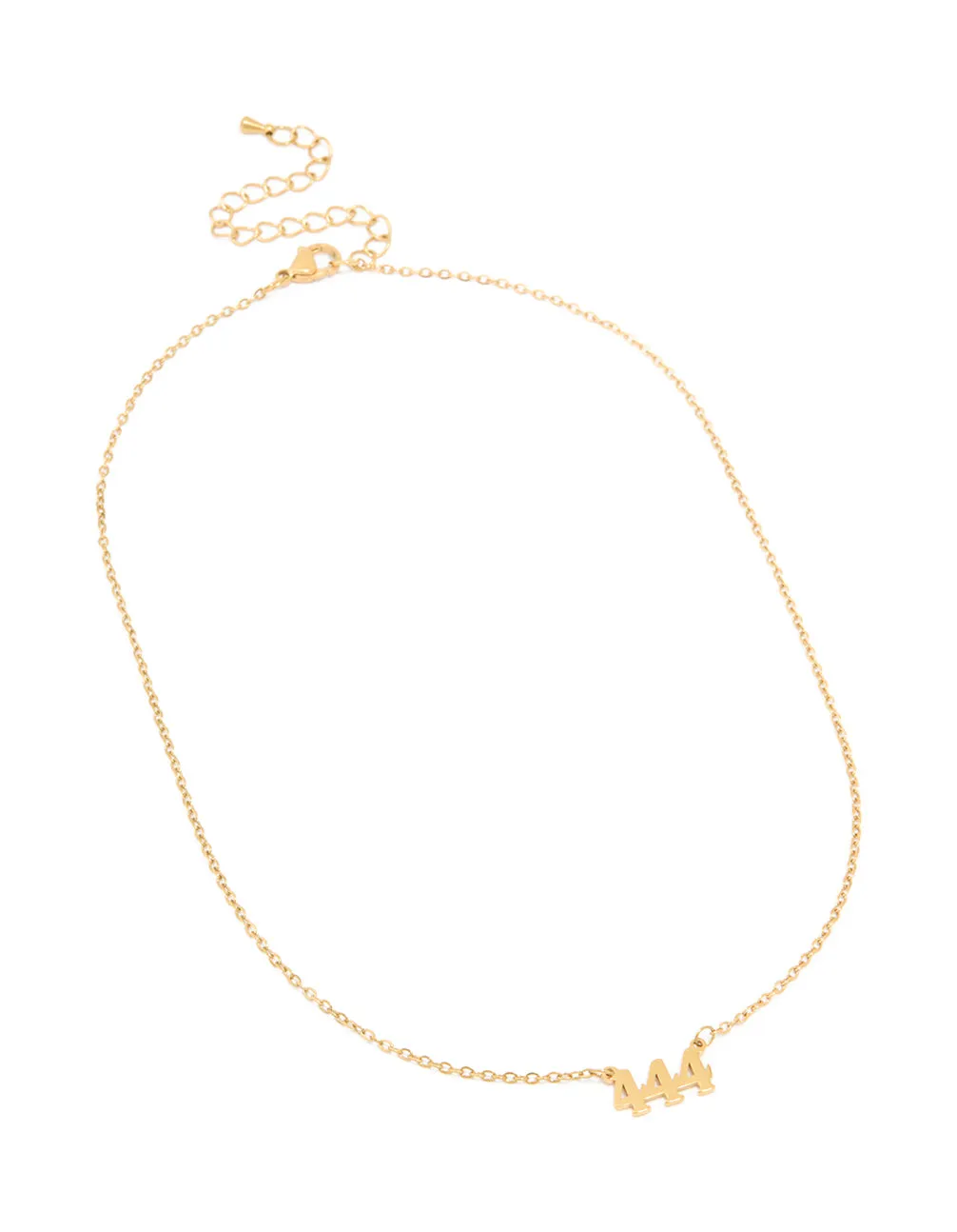 Waterproof Gold Plated Stainless Steel Angel Number 444 Necklace sold by lovisa product image thumbnail 2