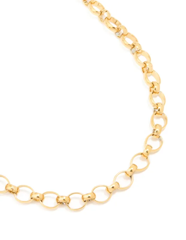 Waterproof Gold Plated Stainless Steel Interlocking Chain Necklace sold by lovisa