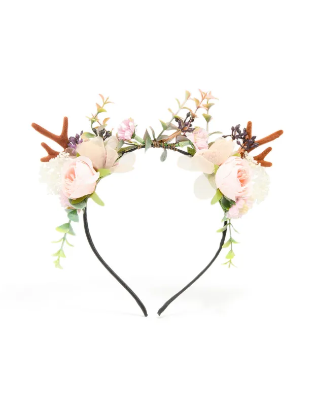 Fabric Floral Woodland Reindeer Headband sold by lovisa