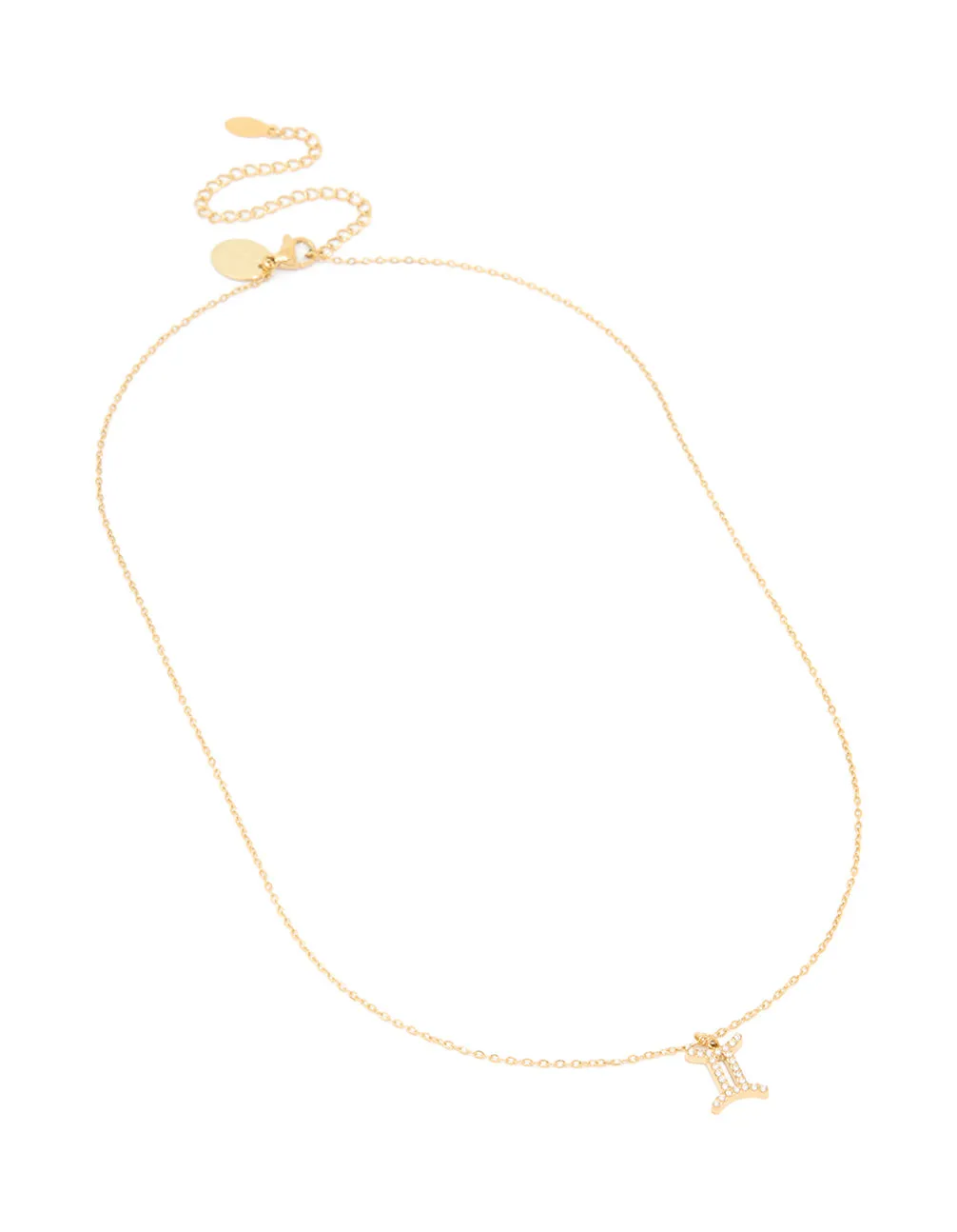 Waterproof Gold Plated Stainless Steel Cubic Zirconia Gemini Necklace sold by lovisa product image thumbnail 2