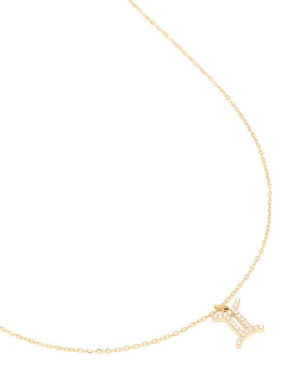 Waterproof Gold Plated Stainless Steel Cubic Zirconia Gemini Necklace sold by lovisa