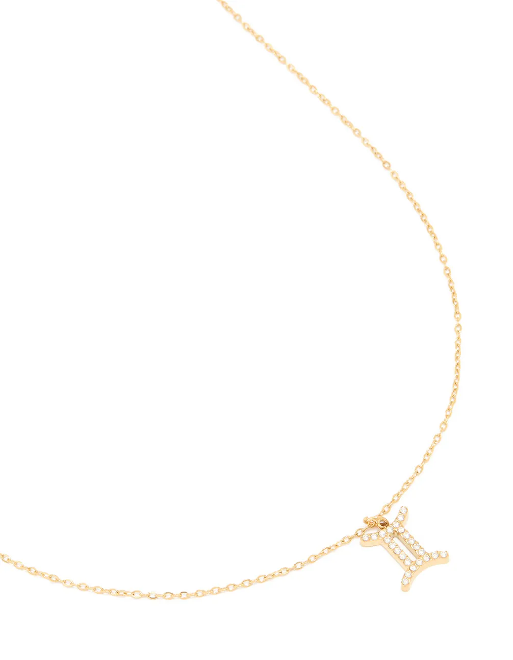 Waterproof Gold Plated Stainless Steel Cubic Zirconia Gemini Necklace sold by lovisa