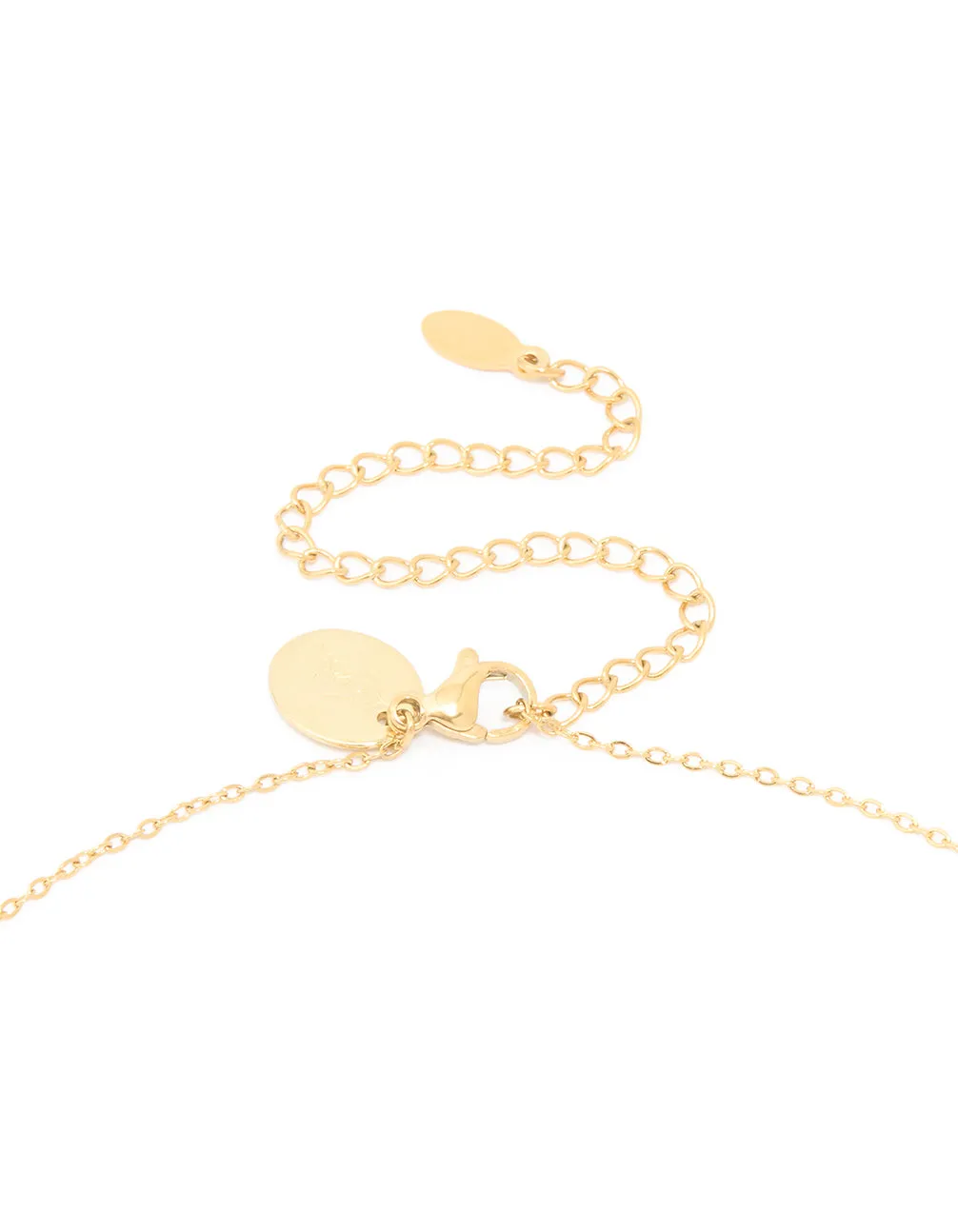 Waterproof Gold Plated Stainless Steel Cubic Zirconia Gemini Necklace sold by lovisa product image thumbnail 3