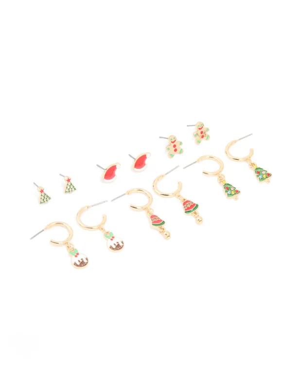 Gold Pudding & Bell Earrings 6-Pack sold by lovisa