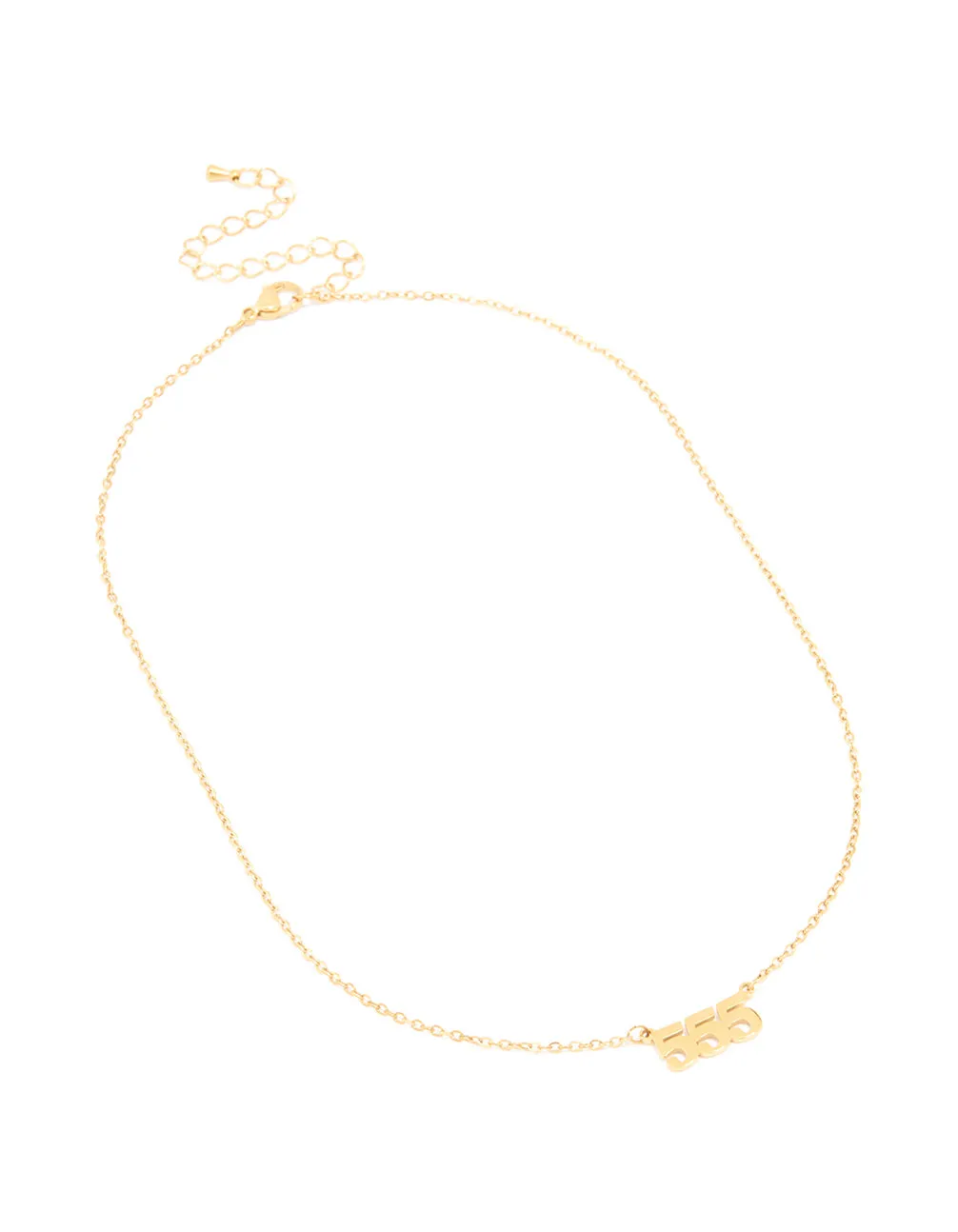 Waterproof Gold Plated Stainless Steel Angel Number 555 Necklace sold by lovisa product image thumbnail 2