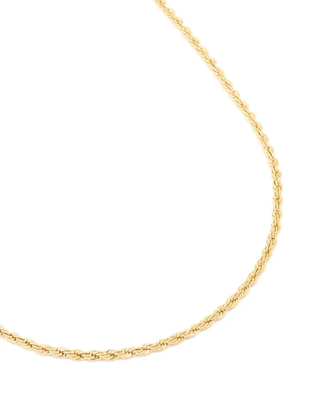 Waterproof Gold Plated Stainless Steel Twisted Chain Necklace sold by lovisa
