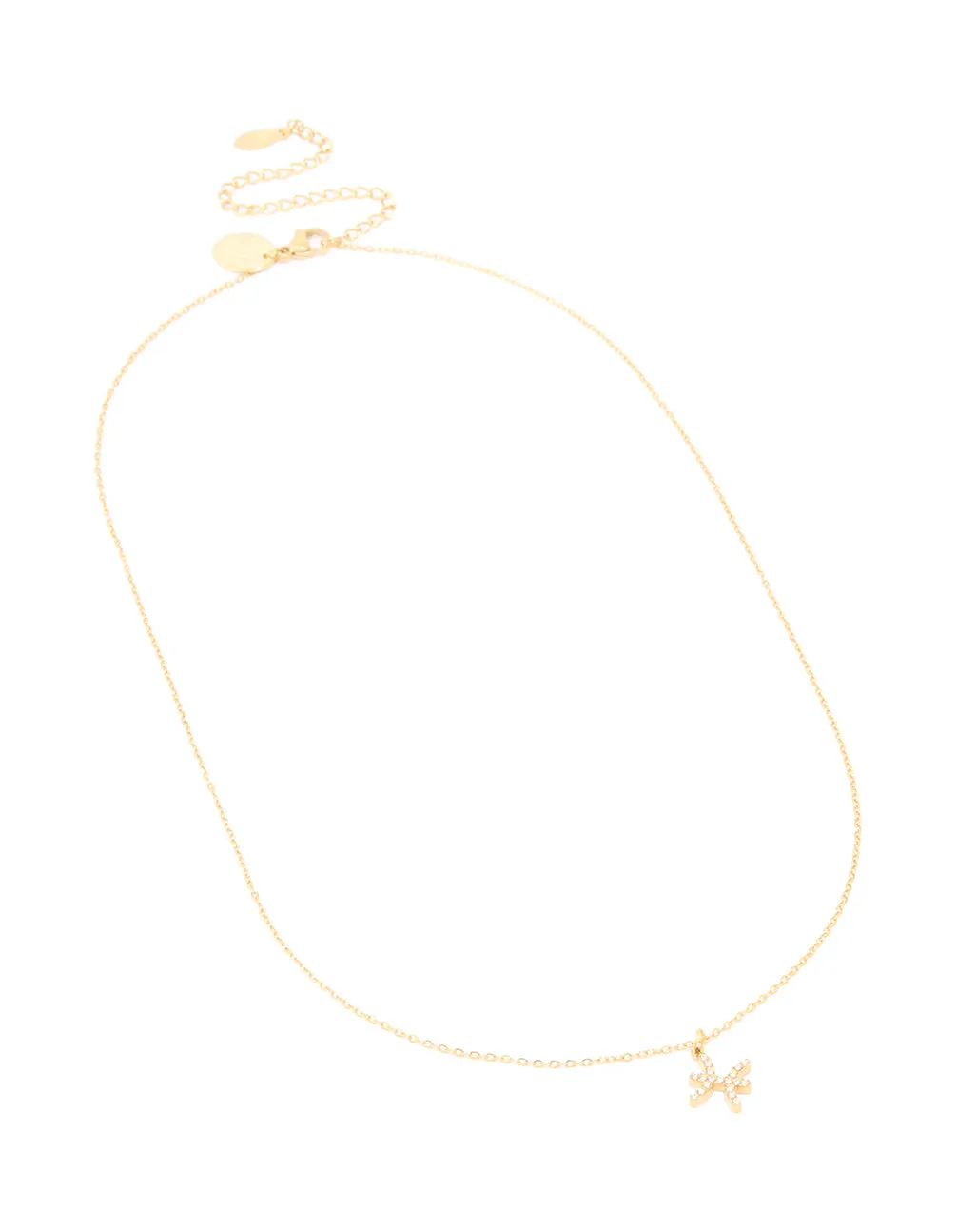 Waterproof Gold Plated Stainless Steel Cubic Zirconia Pisces Necklace sold by lovisa product image thumbnail 2